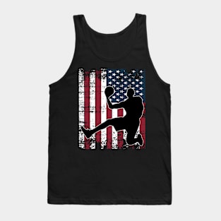 Basket Ball Player With American Flag Tank Top